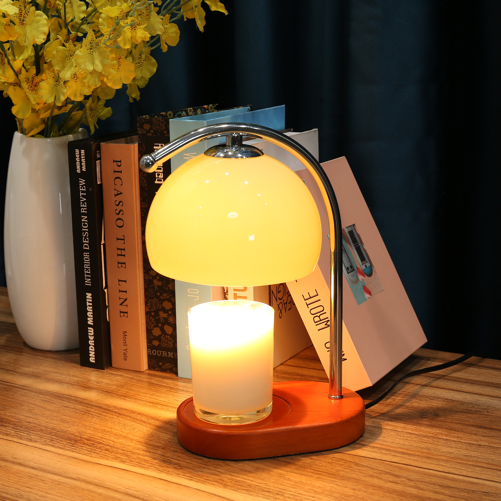 Amazon.com: FCTWAKS Mid Century Milk Glass Candle Warmer Lamp with